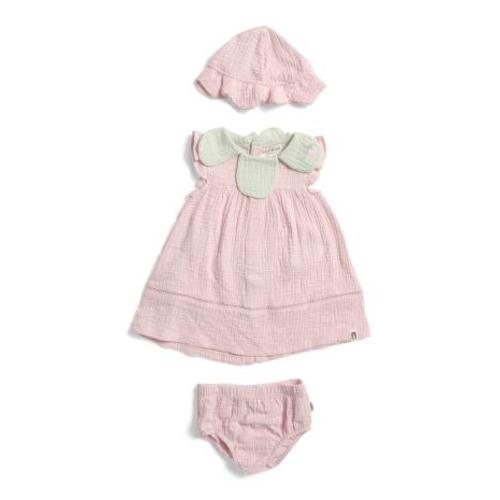 Newborn Girls 3pc Strawberry Gauze Dress Set With Bloomers And Hat | Girls' Dresses | TJ Maxx