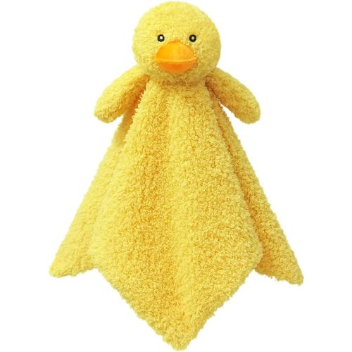 Baby Yellow Duck Soft Stuffed Animal Security Blanket, Plush Duck Character Lovey Blanket, Baby Shower/Nursery Gift, Newborn Infant Toddler Snuggle Blankie for Child, 14 Inches