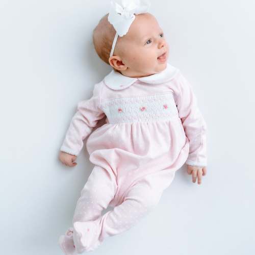 Mia's Classics Smocked Footie - Pink