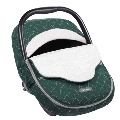 winter baby carseat cover- green. something warm that protects them from cold and wind