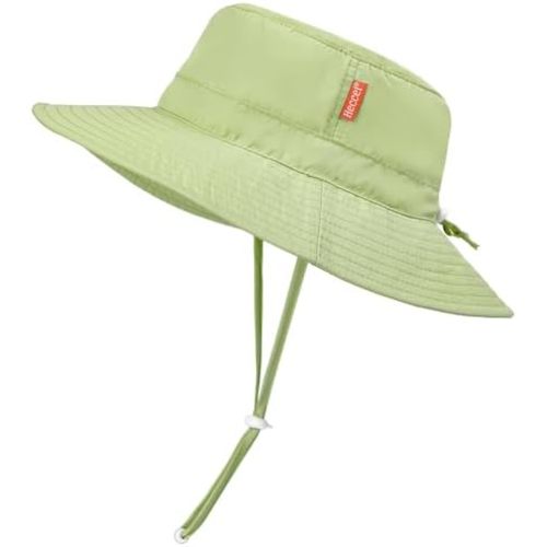 HECCEI Baby Sun Hat Adjustable Summer Beach Hat with Wide Brim UPF 50+ Sun Protection Bucket for Infant Boy Girl