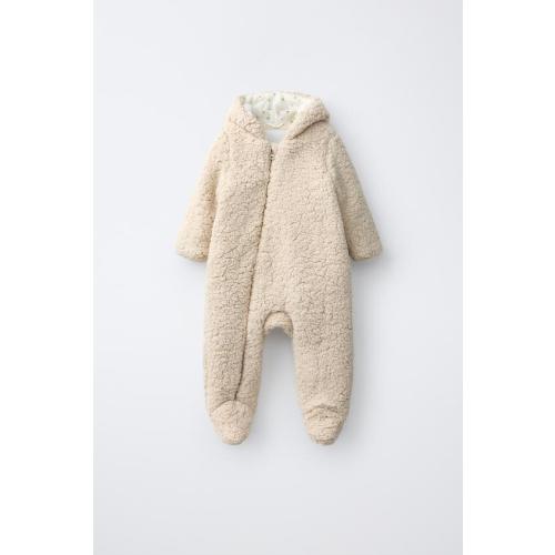 SHERPA HOODIE JUMPSUIT - Light beige | ZARA United States