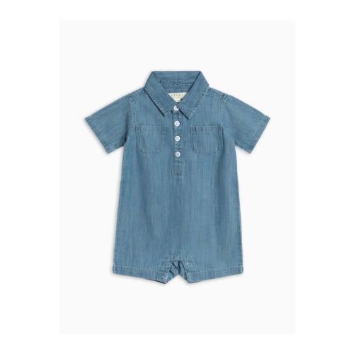 Organic Ted Chambray Collared Romper