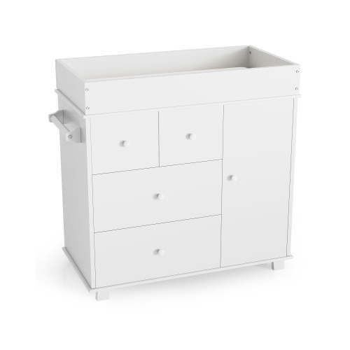 GIMMYFIVE Modern Wood Baby Changing Table Dresser with 3 Drawers & Cabinet