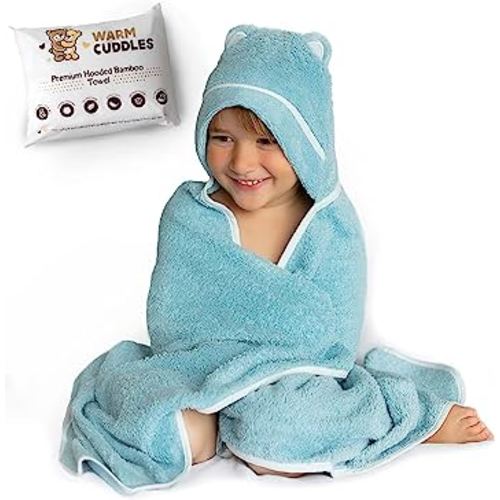 Premium Toddler Towels with Hood - Extra Soft Rayon from Bamboo Toddler Bath Towel (Blue)
