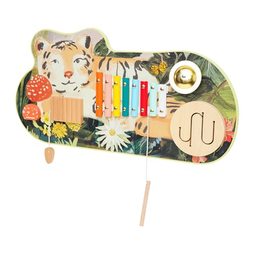 Manhattan Toy Tiger Tunes Wooden Toddler and Preschool Musical Toy Instrument with Optional Wall Mounting
