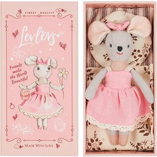 LEVLOVS Mouse in a Box Mouse Lili in a Gift Box with The Bedding Easter Gift