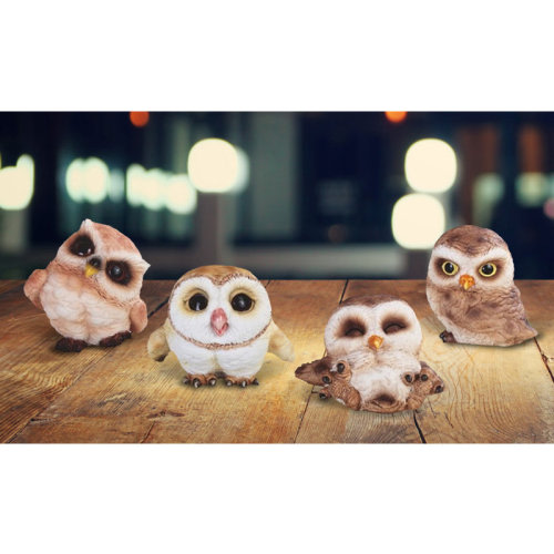 Trinx Jericha 4-PC Owl 3"W Mini Owl Figurine Unique Gifts | Wayfair