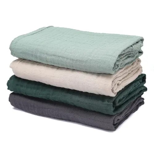 Baby Muslin Swaddle Blankets for Boys and Girls,4-Pack Breathable and Skin-Friendly,Wrap Soft Silky Cotton Muslin Swaddle Blankets/Atrovirens/Green/Apricot White/Grey…