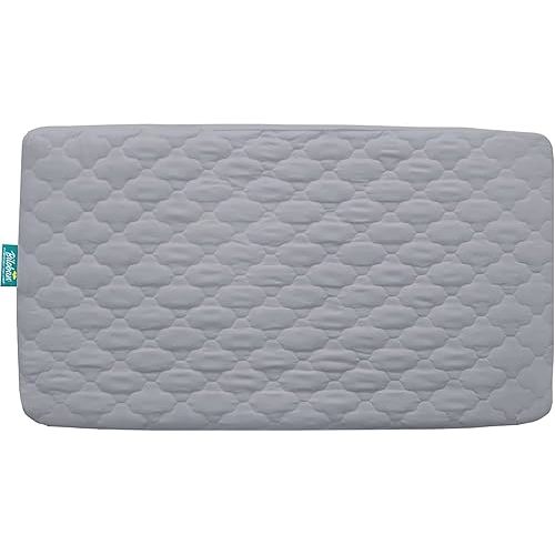 Crib Mattress Protector Sheets Fitted Waterproof Crib Mattress Pad Cover, Noiseless & Machine Wash 100% Absorbent Crib/Toddler Mattress Protector Sheet Quilted, Gray, 52" x 28"