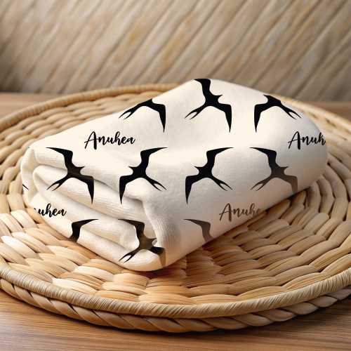 Custom Hawaiian Iwa Bird Blanket Gift, Personalized Name Iwa Fleece Throw, Great Frigatebird Velveteen Blanket, Matching Pillowcase, Hawaii