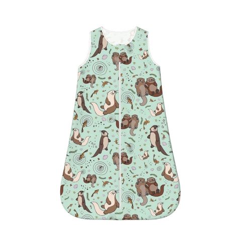 Mvirnsw Sea Otters Green Baby Sleep Sack, Baby Wearable Blanket Soft Sleeveless Swaddle Transition Sleeping Bag Large
