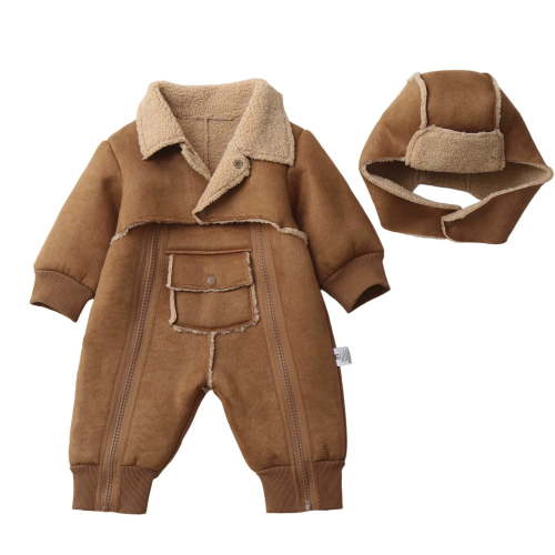 MEZZALL Baby Boys Winter Romper Jumpsuit With Hood Soft Lined Warm Outfits For Toddler Newborn Cozy Casual Wear Classic Baby Dailywear