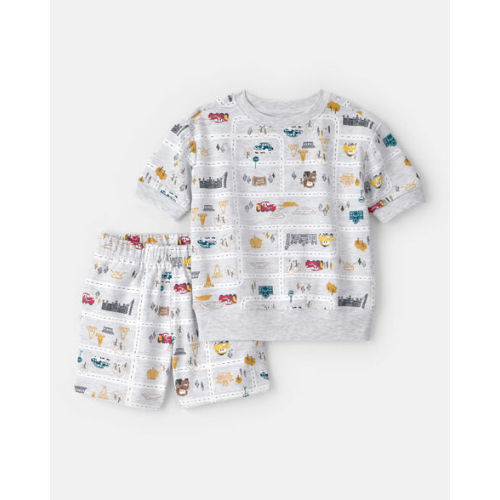 Toddler Boy 2-Piece ©Disney/Pixar Cars French Terry Top & Short Set - Grey | Carter's