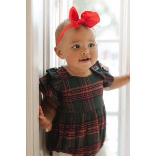 Baby Hattie Romper in Evergreen Plaid - Ivy City Co | Maisonette