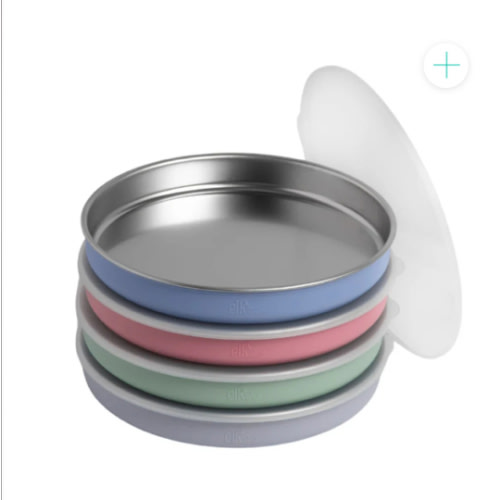 7.8" Stainless Steel Non-Divided Plates with Normal Sleeve (Sage/Blush/Lilac/MistyBlue)
