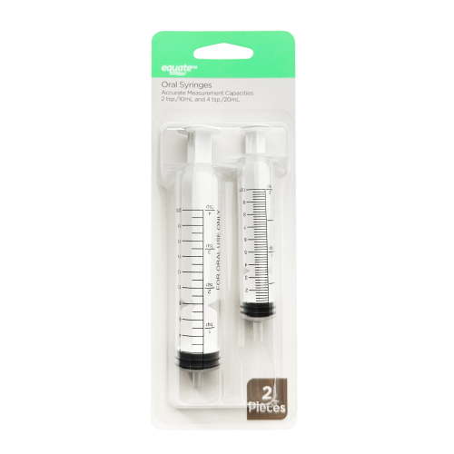 Equate Plastic Medical Dosing Oral Syringe, 4 Tsp Capacity-2 Pieces HSA/FSA Eligible