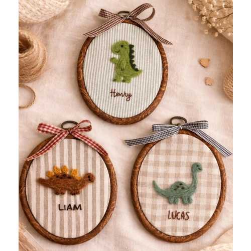Custom Felted dinosaur nursery decor,Personalized Name, Baby Shower Gift,Baby Heirloom,