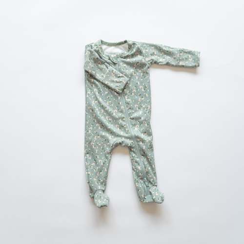 Zipper Footie Onesie in Sweet Pea