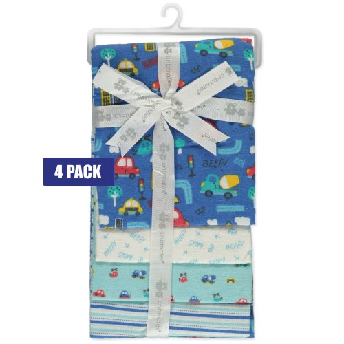 Cribmates Baby Boys' 4-Pack Receiving Blankets