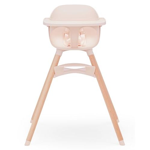 Lalo The Chair Convertible 3-in-1 High Chair for Babies & Toddlers, Dishwasher Safe Tray, Adjustable Footrest, Grapefruit