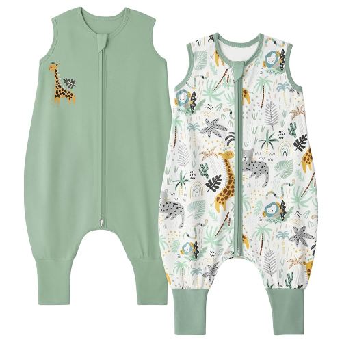Yoofoss Toddler Sleep Sack with Feet 24-36 Months 100% Organic Cotton Baby Sleep Sack with Legs Toddler Wearable Blanket with 2-Way Zipper