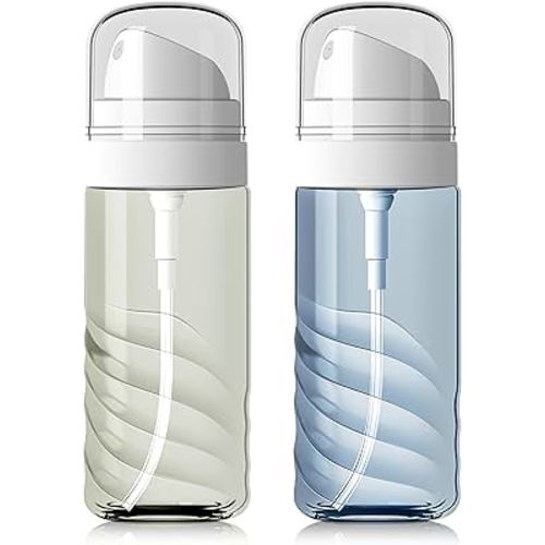 2 Pack 60ML Small Spray Bottle, Portable Refillable Travel Spray Bottle for Hair, Cleaning, Beauty, Fine Mist, Leak Proof, Lt. Blue and Lt. Green
