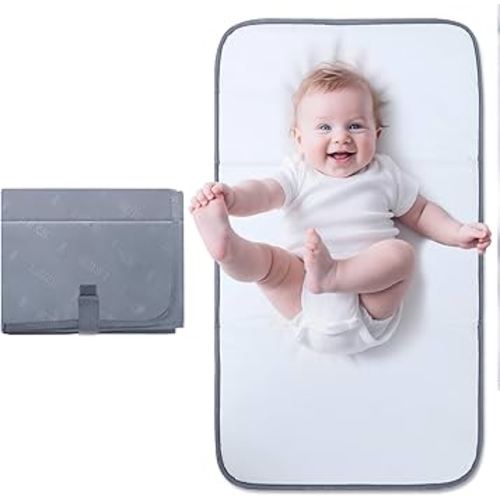 Lekebaby Portable Changing Pad, Waterproof Baby Changing Mat, Foldable Travel Diaper Chang Pad, Grey