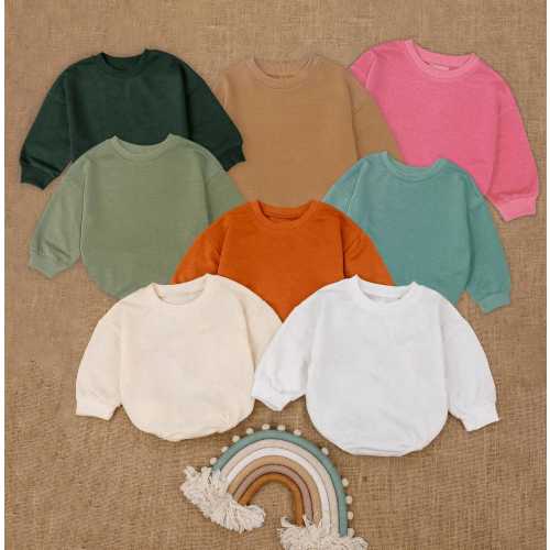 Blank Baby Romper Sweatshirt, Long Sleeve Baby Bodysuit, Newborn Announcement Romper, Baby Shower Gift, Soft Infant Baby Bodysuit