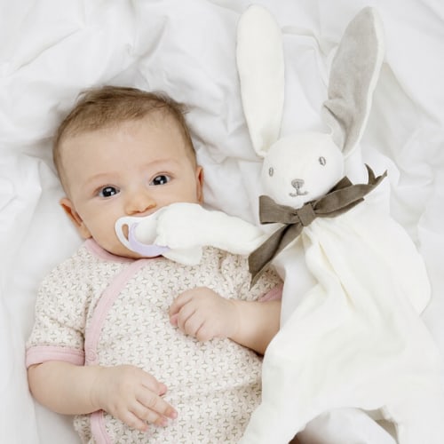 Classic Organic Cotton Bunny Comforter / Lovey Toy - Ash Grey