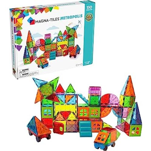 MAGNA-TILES Metropolis 110-Piece Magnetic Construction Set, The ORIGINAL Magnetic Building Brand
