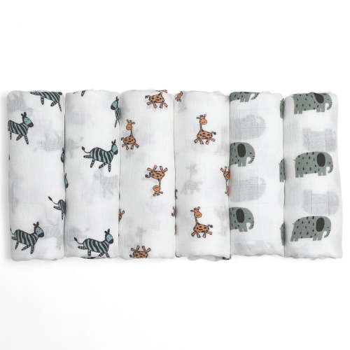 Walmart Black Friday Deals 2025 - "GLLQUEN BABY Organic Muslin Swaddle Blankets 6-Pack, 27""x27"" Breathable Unisex Receiving Swaddles for Newborns"