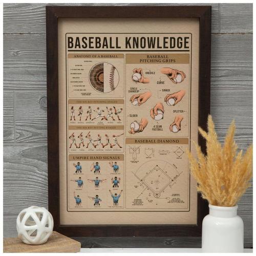 Baseball Knowledge Wood Wall Decor
