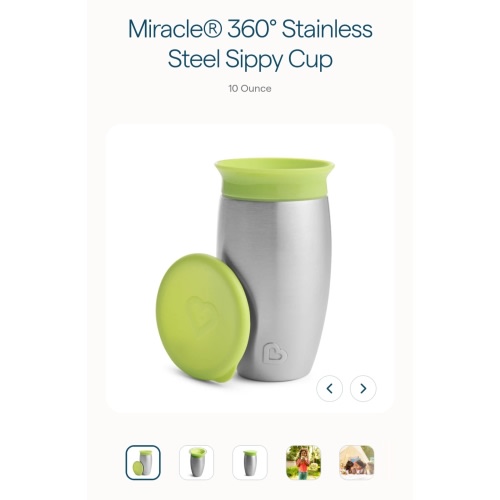 Miracle Stainless Steel 360° Sippy Cup, 10oz | Munchkin
