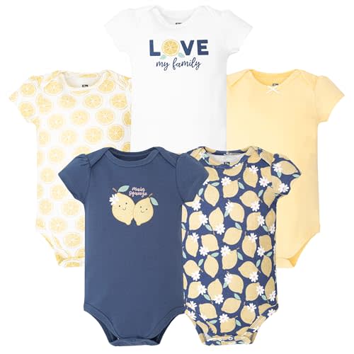 Hudson Baby Infant Girls Cotton Bodysuits 5-Pack