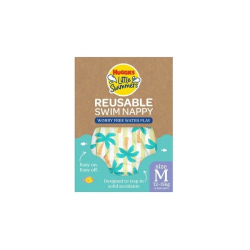 Huggies Little Swimmers Reusable Swim Nappy Tropical Trees Size M 12-15kg