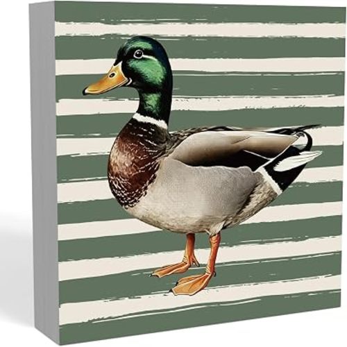 Vintage Woodland Mallard Ducks Decor for Nursery Boys Room 5 x 5 inches