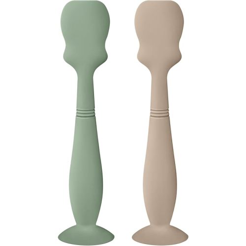 Large Size Baby Diaper Cream Spatula Applicator Soft Silicone Baby Butt Paste Spatula (2Pack, Natura/Sage)