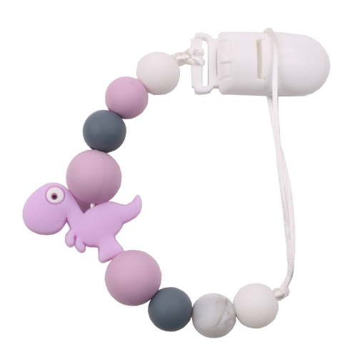 CCOCC Pacifier Clip,Soft Silicone Pacifier Clips Baby Girl,Gentle on Skin Comfortable Use Binky Clips,Purple