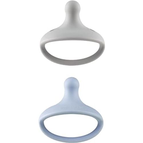 Kids Heroes One-Piece Silicone Pacifiers for Babies 3-36 Months, BPA-Free, 2 Pack (Blue and Grey)