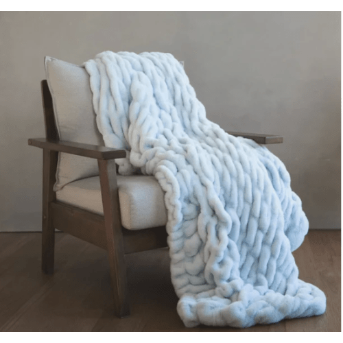 Hugs Ice Blue Plush Blanket | Minky Couture