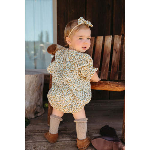 Maisie Mustard Floral Romper – Olive and Cradle