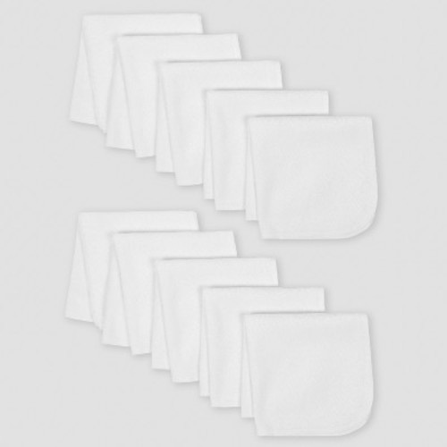 Gerber Baby Cotton 10pk Washcloths - White