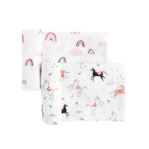 Red Rovr Organic Cotton Muslin Swaddle Blanket - 2pk