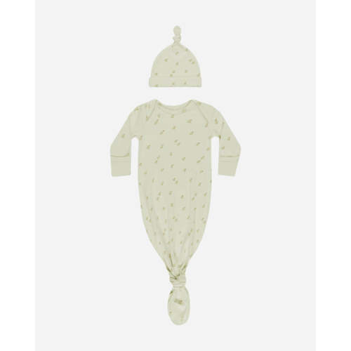 Knotted Baby Gown + Hat Set || Apples – Quincy Mae