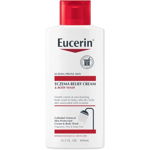 Eucerin Eczema Relief Cream Body Wash, Eczema Body Wash with Colloidal Oatmeal, Ceramide-3 and Licorice Root Extract, 13.5 Fl Oz Bottle