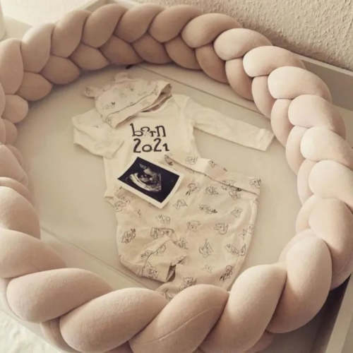Cream Braided Crib Bumper – 4 Strand | Premium Cotton & Hypoallergenic – Cotton Nest