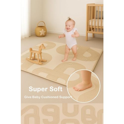Baby Play Mat for Floor, 1.2″ Thick Foam 47X47 Playpen Mat