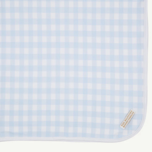 Baby Buggy Blanket - Buckhead Blue Gingham with Worth Avenue White