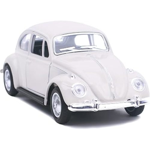 Berry President 1967 Classic Beetle Bug Vintage 1/32 Scale Diecast Metal Pull Back Car Model Toy for Gift/Kids (Beige)